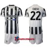Virallinen Fanipaita + Shortsit Juventus Federico Chiesa 22 Kotipelipaita 2021-22 - Lasten